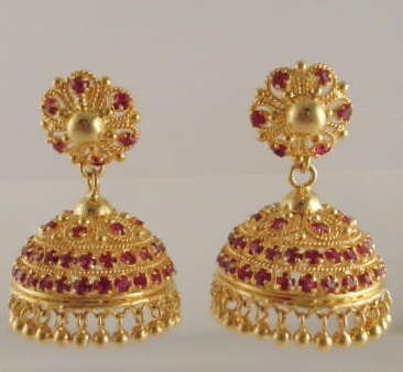 Indisk designer guld Jhumkas smykker