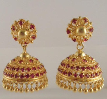 Indisk designer guld Jhumkas smykker