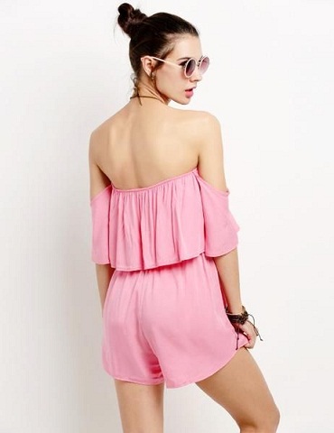 Off Shoulder Jumpsuits i pink