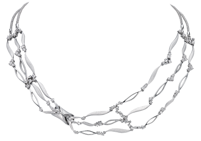 Sejrrig platinhalskæde med diamanter