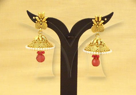tempel-smykker-øreringe-gudinde-lakshmi-mønt-traditionel-tempel-ørering