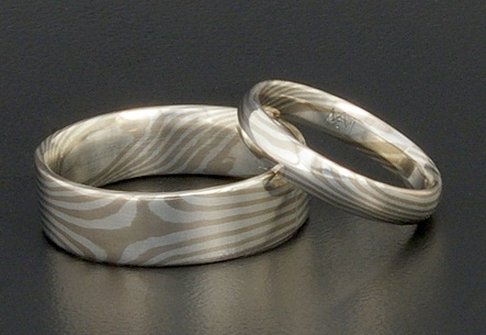 Titanium Mokume-gane ringe designs