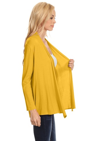 Kvinder Open Drape Cardigan Lange ærmer