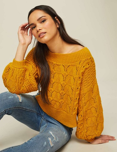 Kvinder Polo Neck sennepstrøje