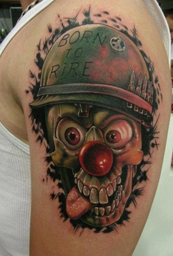Skull Clown Tattoo Design