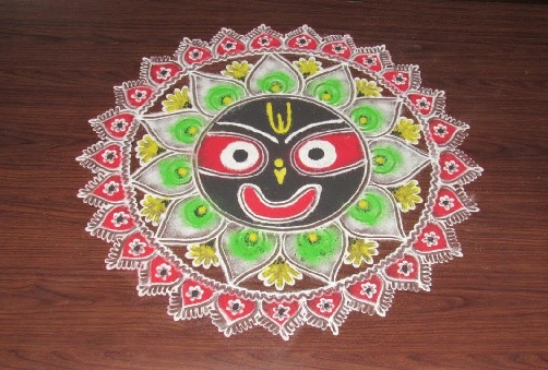 Smukke Jagannath Rangoli designs