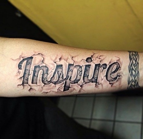 3D Style Script Tattoo