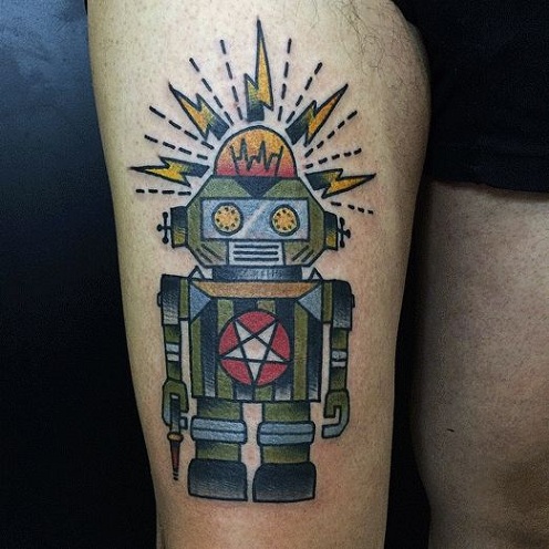 Fantasifulde robot -tatoveringsdesigner