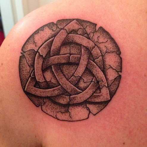 Celtic Knot Stone Work Tattoo Design