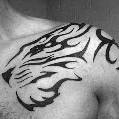 Tribal Tiger Strength Tattoo