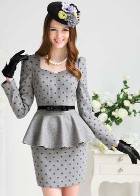 Polka Dot Peplum kjole