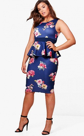 Plus størrelse Peplum kjole