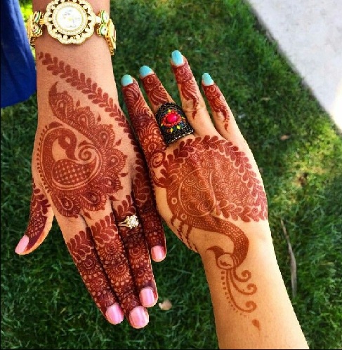 Påfugl Mehndi Design