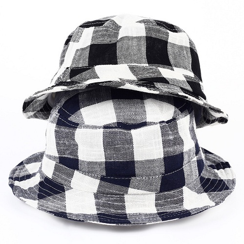 Klassiske Lattice Navy Bucket Hatte