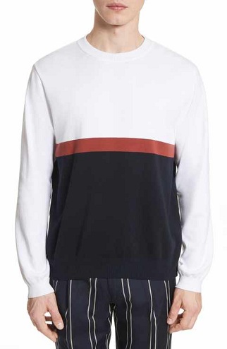 Color Block Crew Neck pulóver