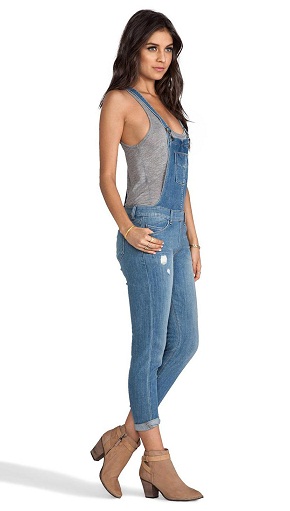 Distressed Skinny Jean Overall