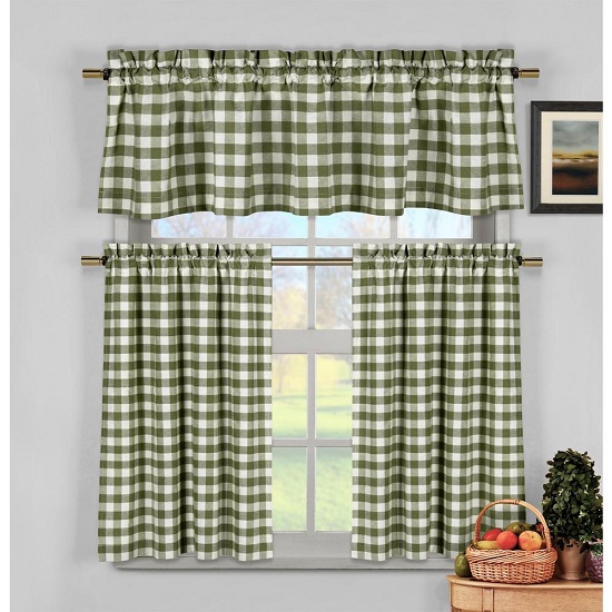 Konyhai Gingham függönyök