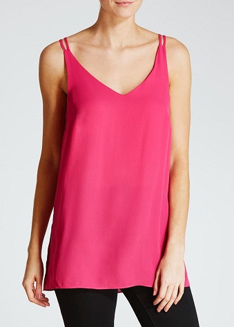 Long line Cami Pink Top