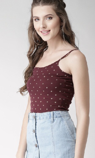 Burgundy trykt camisole