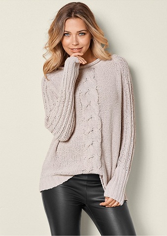 Kabelstrik oversized sweater