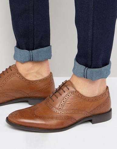 Széles lábú Oxford Brogue cipő