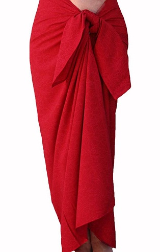 Rød Sarong Wrap Nederdel