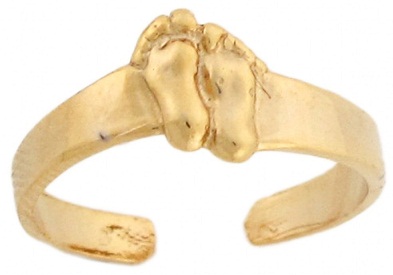 Designer fodprint 14 K guld tåring