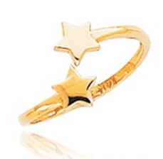 Star præget guld tå ring