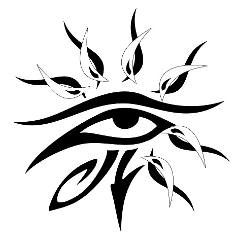 Center Eye med udstrålende tribal Sun tatovering