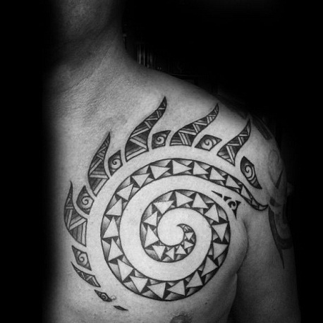 Interlaced tribal Sun tatovering