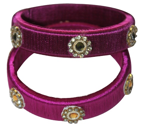 Mørk pink blomsterarmbånd