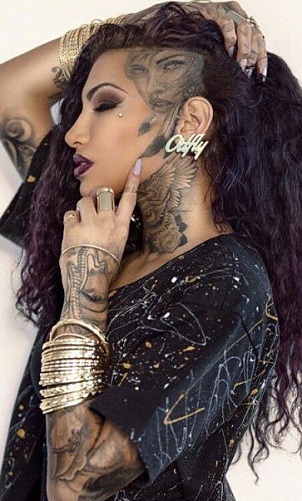 Piger Face Side Head Tattoo