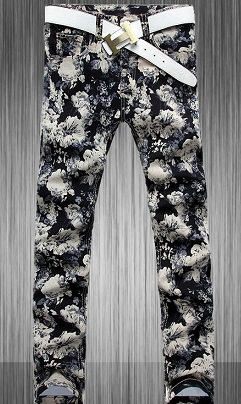 Trykte blomsterjeans til mænd