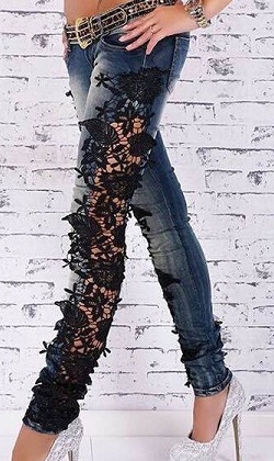 Hæklet jeans designer