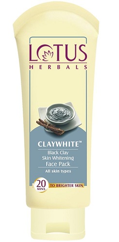 Lotus Herbals Clay White Black Clay Bőrfehérítő arcpakolás