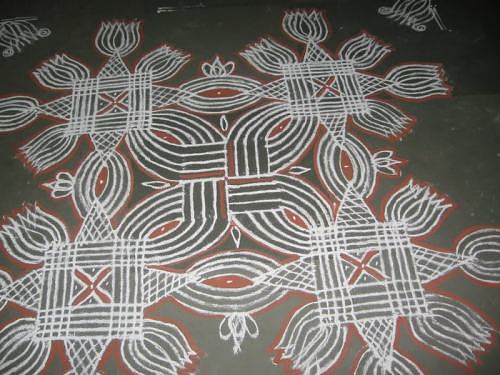 Street White Rangoli