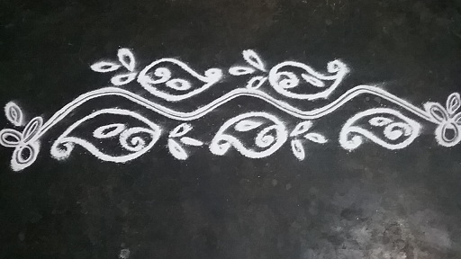 Szegély fehér Rangoli