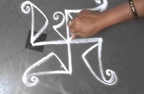 Swastik hvid Rangoli