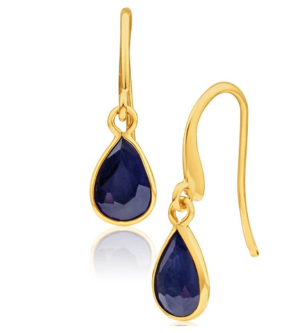 Blue Drop Gold September Birthstone øreringe