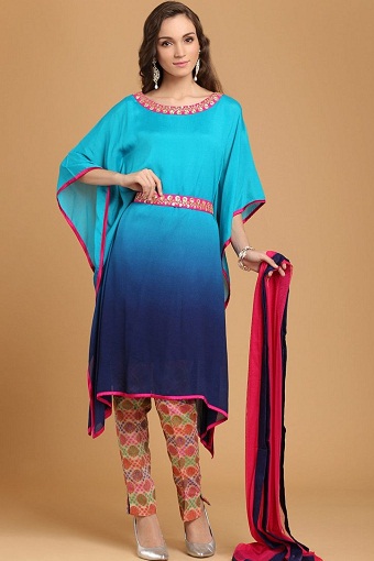 Cigaretbukser Bådhals Kaftan Salwar Suit5