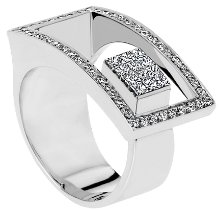 Pave gyémánt tervező gyűrű