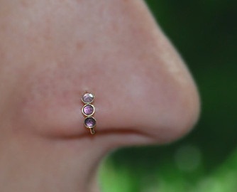 Amethyst næse ringbøjle