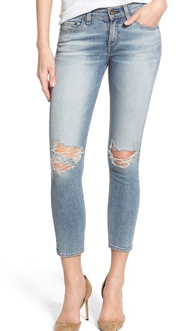 Moderigtige monterede damer cropped jeans