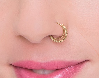 Designer Gold Hoop Nose Ring: