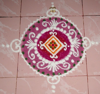 Mini Pooja Room Rangoli