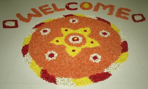 Rangoli designs med blomst