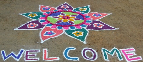 Enkelt Flower Rangoli -design