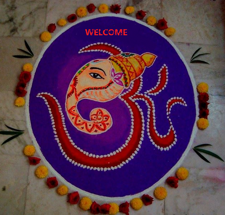 Ganesh Rangoli Design med prikker