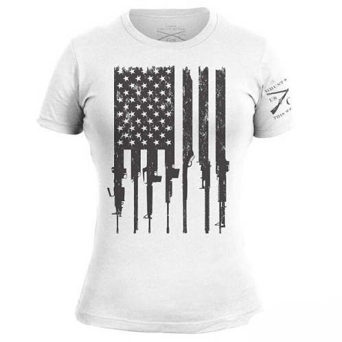 Militær stil amerikansk T -shirt