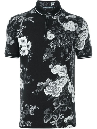 Polo T-shirt med blomsterprint